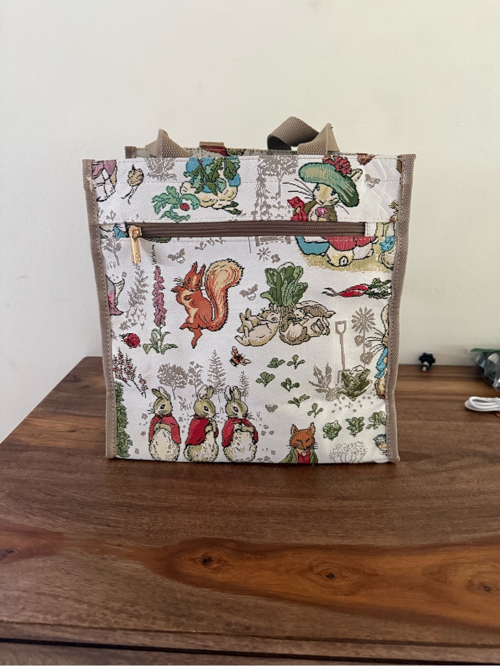 Whimsical Woodland Tote Bag in Cream with Peter Rabbit